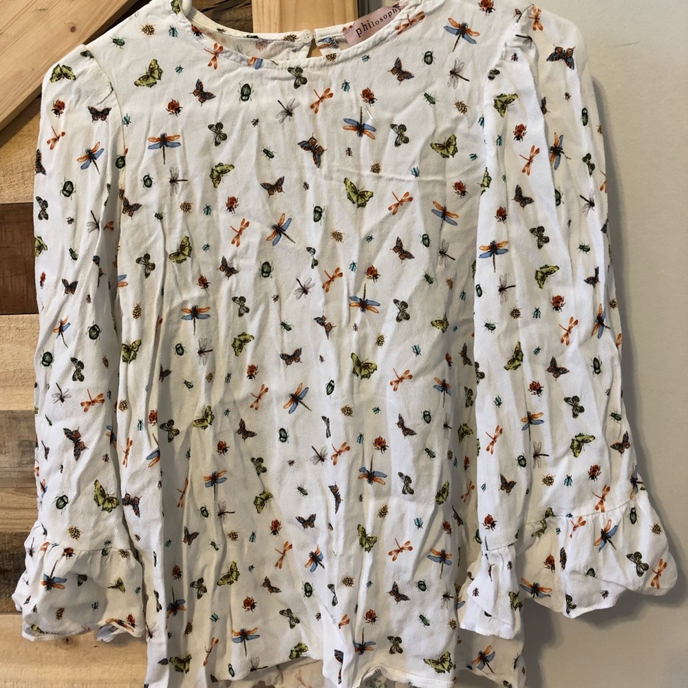 Philosophy Butterfly flutter sleeve shirt